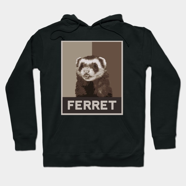 Ferret Pop Art Style Hoodie by raiseastorm